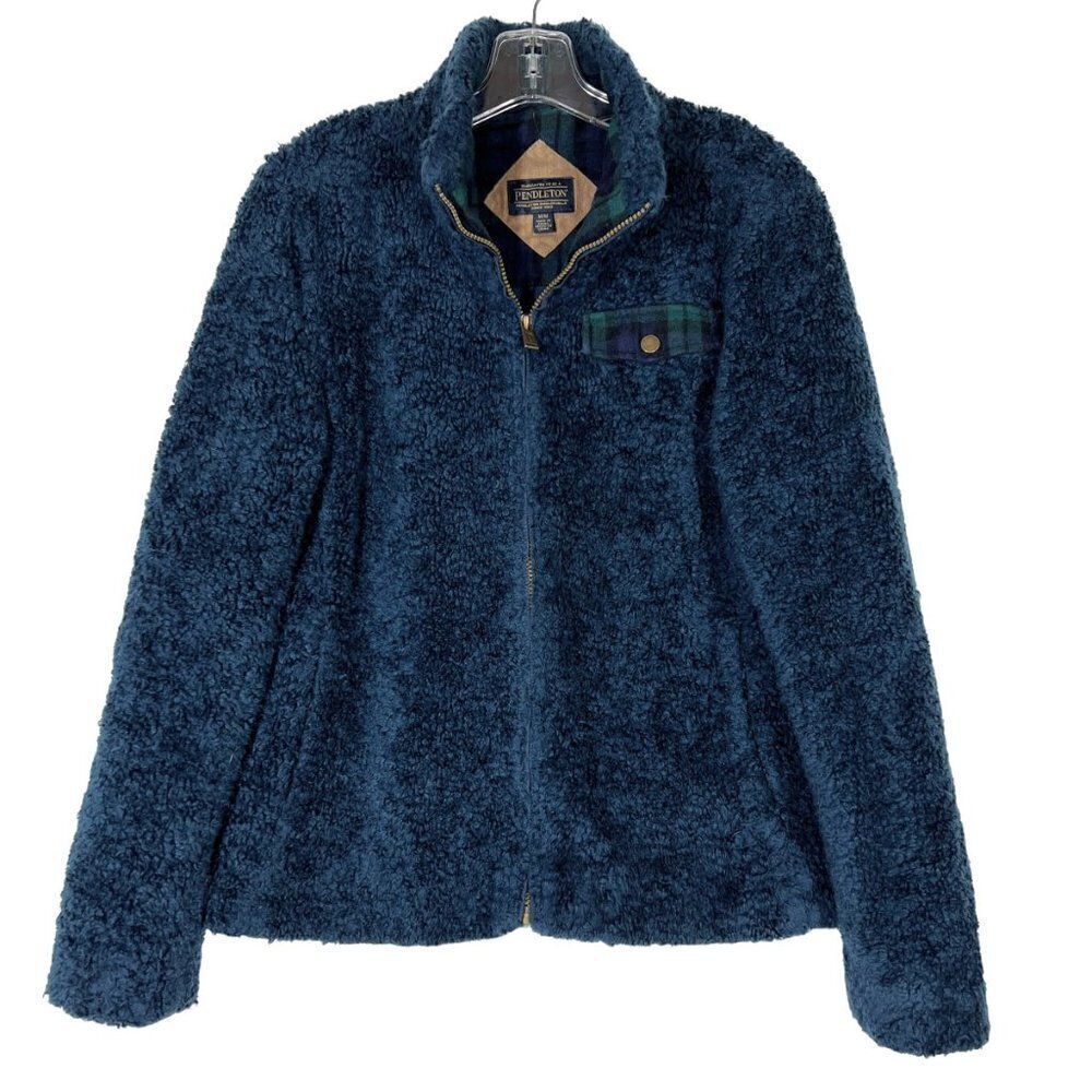 Pendleton Jacket Fleece Blue Medium - image 1